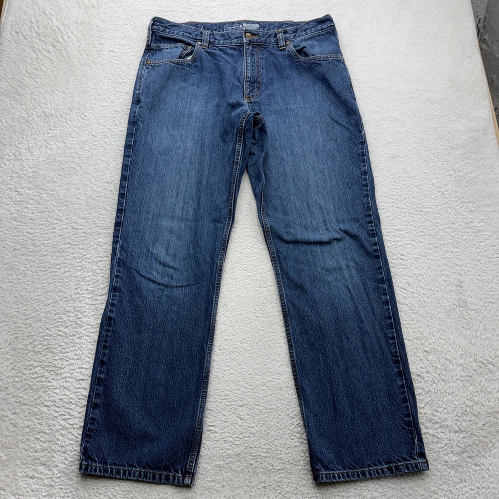 Carhartt Mens Relaxed Fit Straight Leg Jeans Blue Denim 36x32 BD5119-M